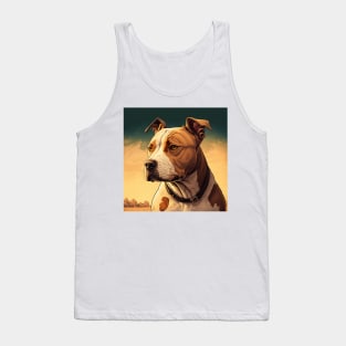 Beautiful pitbull dog aware of all the happenings. Tank Top